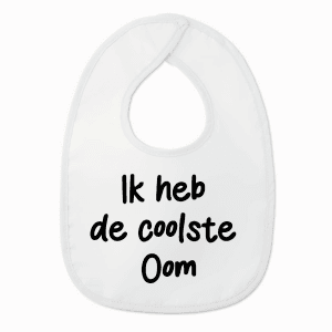 Slabbetje met tekst - Ik heb de coolste oom - Wit/zwart