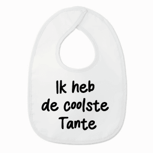 Slabbetje met tekst - Ik heb de coolste tante - Wit/zwart