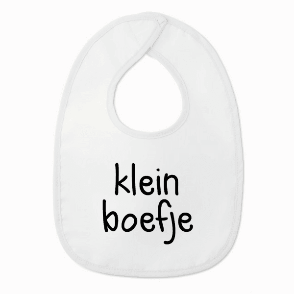 Slabbetje met tekst - Klein boefje - Wit/zwart