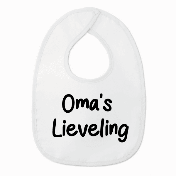 Slabbetje met tekst - Oma's lieveling - Wit/zwart