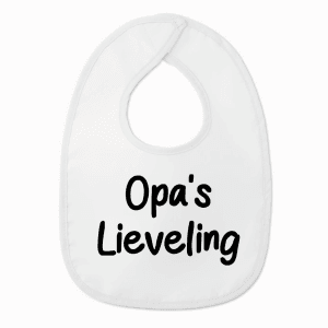 Slabbetje met tekst - Opa's lieveling - Wit/zwart