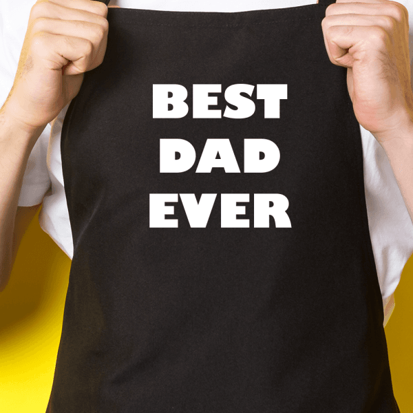 Zwart keukenschort / BBQ-schort met tekst | Best dad ever