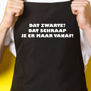 Zwart keukenschort / BBQ-schort met tekst | Dat zwarte? Dat schaap je er maar vanaf!